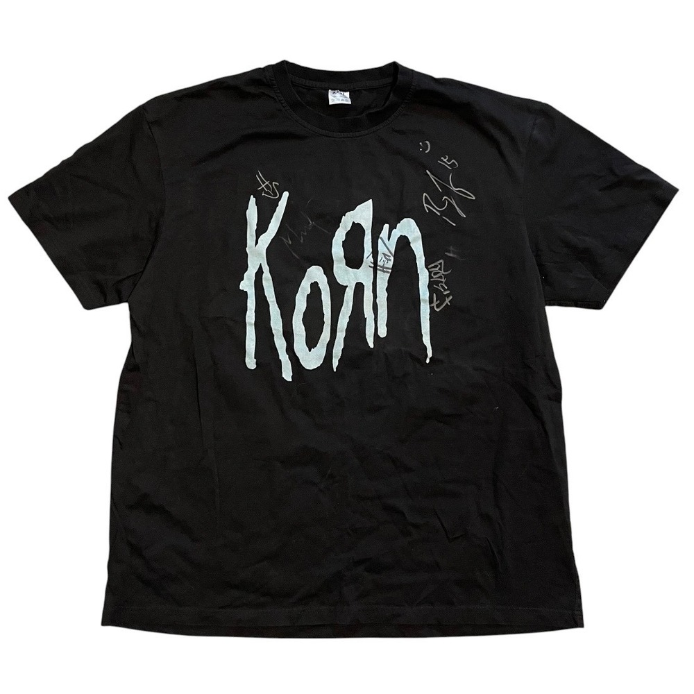 Korn Signed Autographed Band T-Shirt  Graphic Tee Nu Metal Jonathan Davis No COA